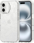 MOSNOVO Case for iPhone 16 Plus, [Buffertech 6.6ft Military-Grade Drop Protection] [Anti Peel Off Tech] Clear TPU Bumper Phone Case Cover Design - White Dragon