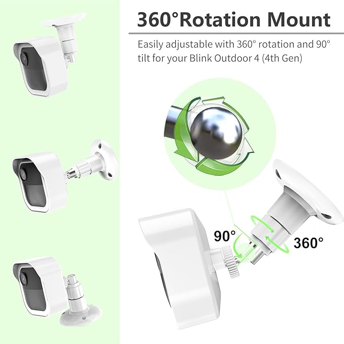 Blink Outdoor 4th Gen Camera Mount, 2Pack Weatherproof Housing and 360 Degrees Adjustable Bracket with Sync Module Mount for Blink Outdoor Camera System (White, Cameras not Included)