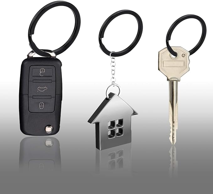 Cridoz Locking Carabiner D Ring Clips with Flat Key Ring