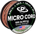 Paracord Planet Micro Paracord – Thin Braided Cord for Crafting, Fishing, and DIY Projects in 125 ft Spools – Chocolate Brown