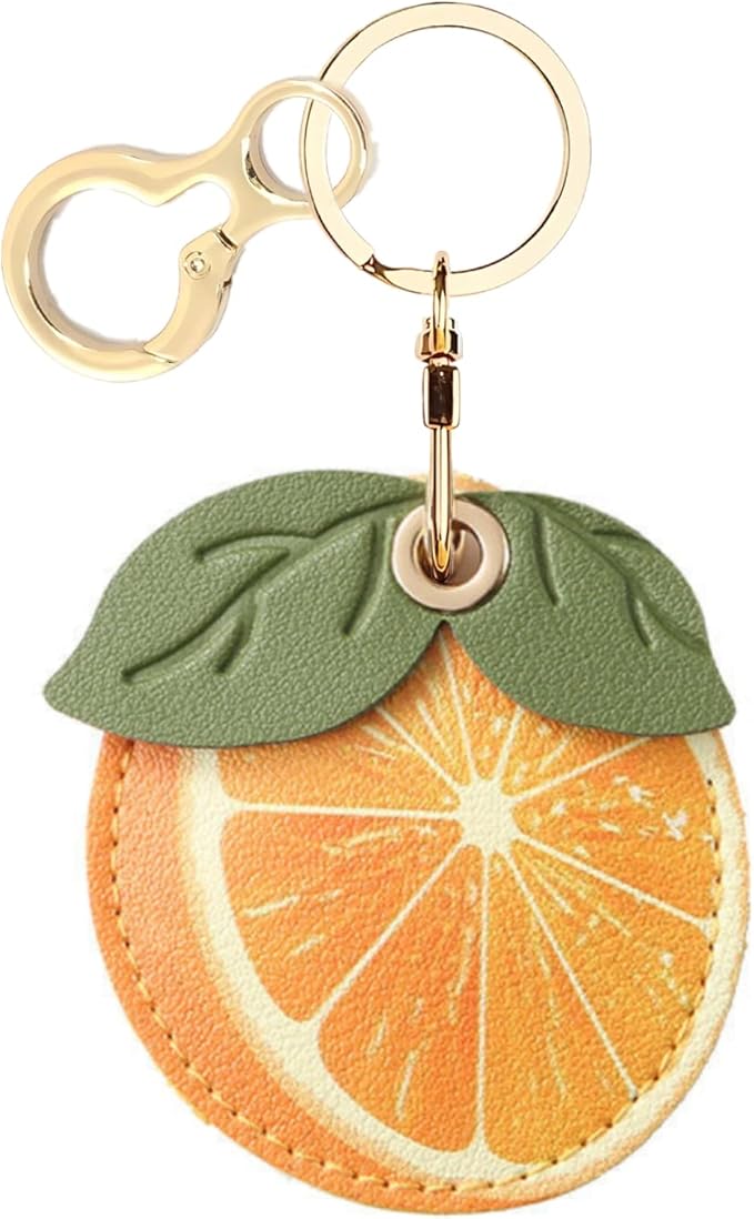 Leather Keychain Holder Case Compatible with AirTag,Cute air tag Cover with Keychain Ring,GPS Tracker Case for Keys