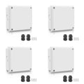 NineLeaf White Junction Box, IP65 Waterproof ABS Plastic Electrical Enclosure, Outdoor Dustproof Weather Resistant Project Box, 3.9 x 3.9 x 2.8 Inch (100x100x70mm), 4PK