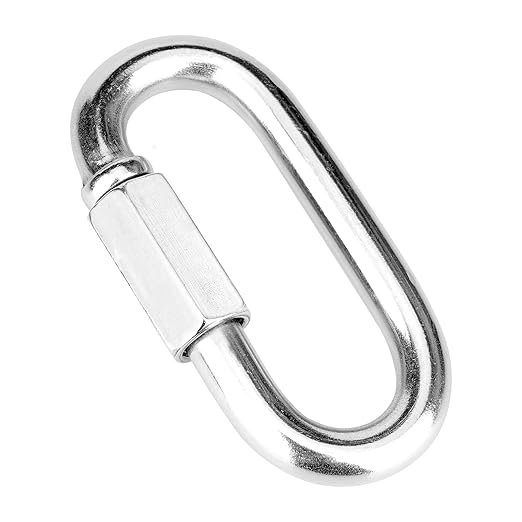 1Pcs 3.5 Inch 304(18-8) Heavy Duty Stainless Steel Screw Chain Quick Links, 2000 LBS Capacity Carabiner for Big Chain Connecting, Hammock Hanging, Hiking, Camping