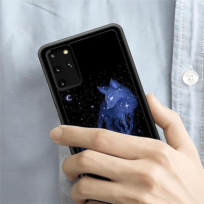 for Samsung Galaxy S20 Plus Case, Galaxy Fox Wolf Pattern Graphic Design Girl Boy Soft Silicone Hard Acrylic Shock Protection for Samsung Galaxy S20 Plus