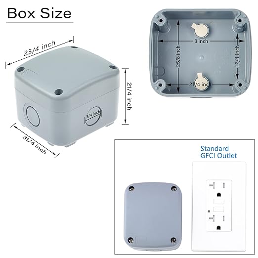 NineLeaf 10PK Project Box ABS Plastic Electrical Boxes,3 1/4" x 2 3/4" x 2 1/4" (86x74x62mm),IP66 Waterproof DIY Opening Hole Electronic Junction Box Power Enclosure,Use for Outdoor,Grey