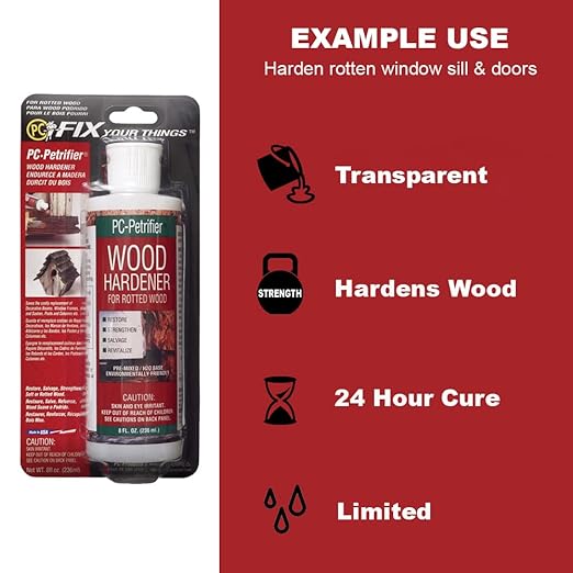PC-Products Wood Repair Epoxy Paste and Wood Hardener Kit, PC-Woody 6 oz and PC-Petrifier 8 oz