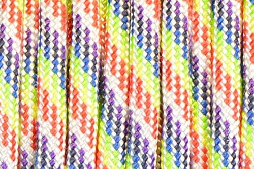 BORED? PARACORD! 550 lb Paracord – Ideal for Crafting, DIY Projects, Camping, Military & Active Outdoors – 300+ Colors – Tactical Parachute Cord Type III – Strong - Tie-Dye 50 Feet