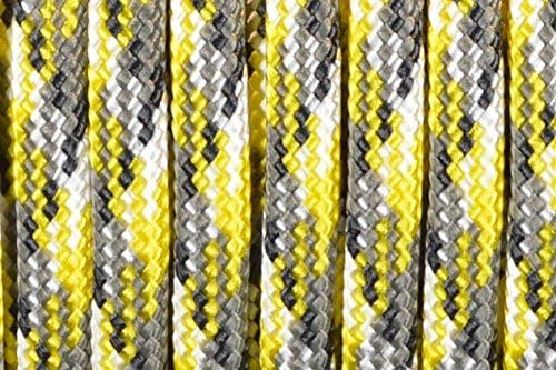 BORED? PARACORD! 550 lb Paracord – Ideal for Crafting, DIY Projects, Camping, Military & Active Outdoors – 300+ Colors – Tactical Parachute Cord Type III – Strong - Yellow Camo 50 Feet