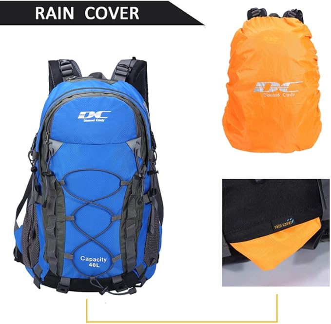 Diamond Candy Waterproof Hiking Backpack for Men and Women, Lightweight Day Pack for Travel Camping | Waterproof, Lightweight, for Travel Camping