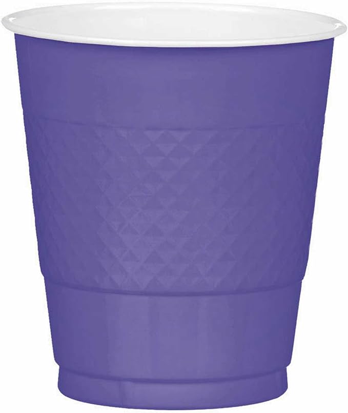 Premium New Purple Plastic Cups - 12 oz (20 Pack) - Bold, Vibrant Color for Parties, Weddings & Events