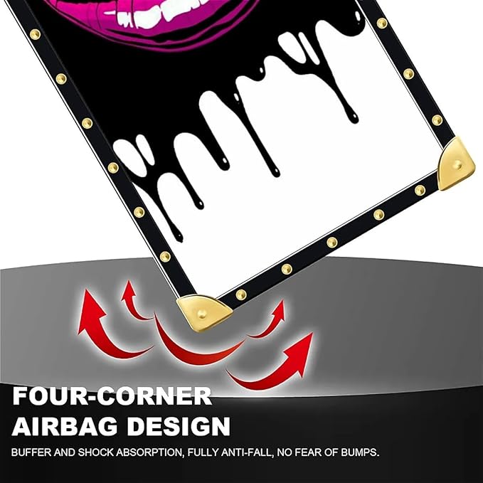 for iPhone 17 Case Luxury Golden Decoration for Girl Women Soft TPU Shockproof Protective Hard PC Back for iPhone 17 Crazy Pattern Black White Red Slap Sexy