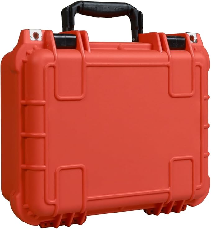 Jack Boss 14x 11.5x 6.5 Inch Hard Case, Portable Weather Waterproof Protective Camera Case with Customizable Foam, Fit Use of Drones, Camera, Equipments, Orange