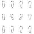 12 Pack 1.57" Heavy Duty Carabiner Clips, M4 Sliver Galvanized Steel Spring Snap Hooks, Rust-Resistant Keychain Clips for Hammock, Camping, Hiking, Fishing, Swing Set