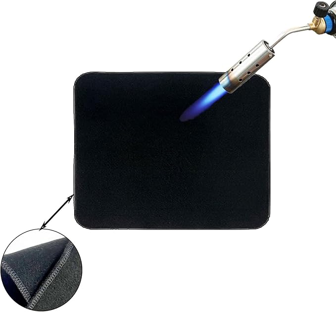 23.6" × 31.5" Welding Fireproof Blanket Large Flame Retardant Pad Outdoor Camping BBQ Emergency Supplies for Stove Grill Heat Insulation Carbon Felt Ground Table Protective Pad