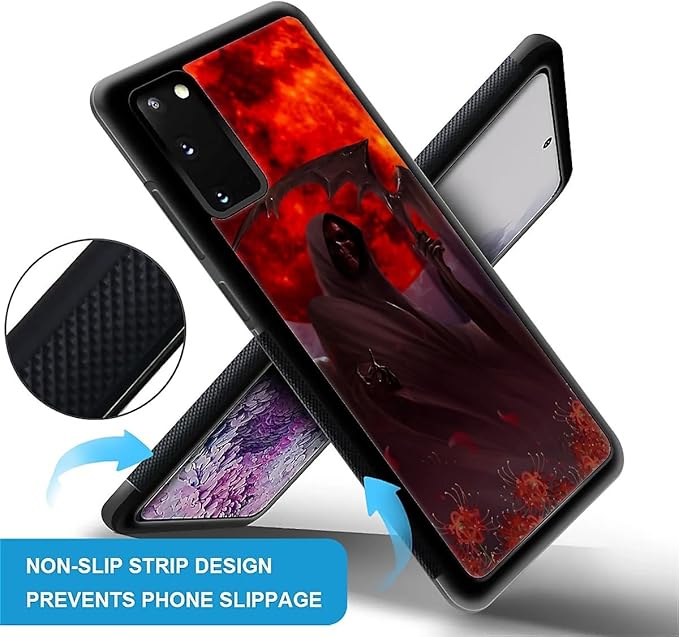 for Samsung Galaxy S20 Case, Death by The Red Moon Pattern Graphic Design Girl Boy Soft Silicone Hard Acrylic Shock Protection for Samsung Galaxy S20