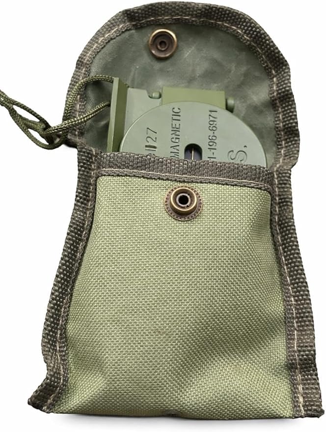 US Military Style Phosphorescent Waterproof Lensatic Compass Accurate Hand Held Compasses with Pouch for Hiking Camping Navigation Survival Backpacking Orienteering