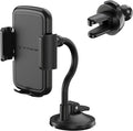 Scosche 4-in-1 Universal Suction Cup Cell Phone Holder for Car Vent/Dashboard/Console/Windshield, Adjustable Hands-Free Phone Car Mount, Cellphone Stand Compatible with iPhone 16/15/14/13/12 & Android
