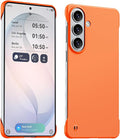 GRECAZO Slim Borderless for Samsung Galaxy S26 Plus Phone Case 6.7"(2026) Ultra-Thin Lightweight Frameless Matte Hard PC Cover Case with Pull Ring Minimalist Non Slip Rope-Orange