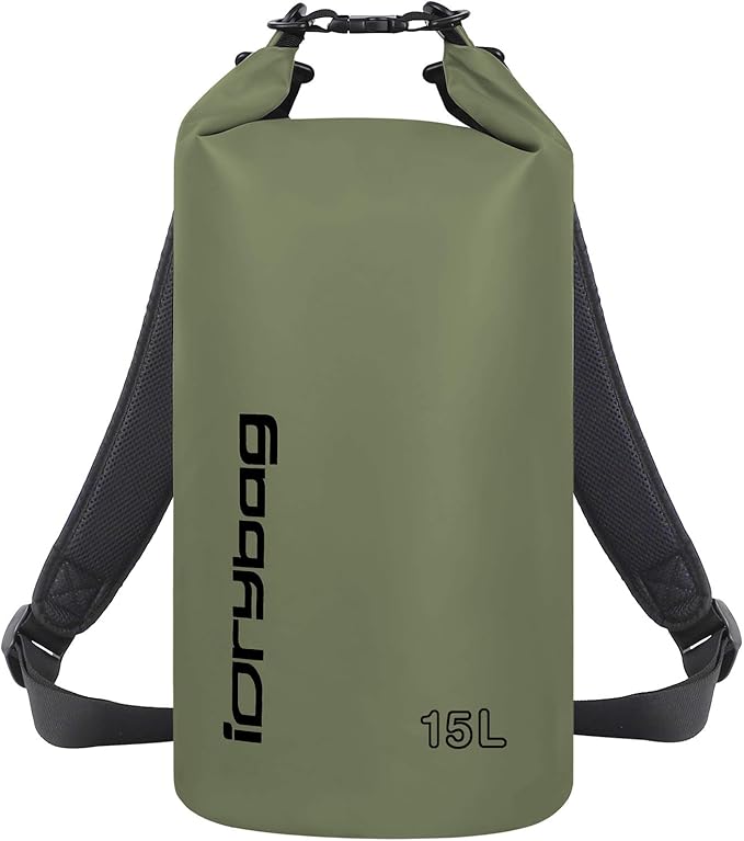 IDRYBAG Dry Bag for Kayaking Waterproof 2L/5L/10L/15L/20L, Small Dry Sack Waterproof Bag for Boating