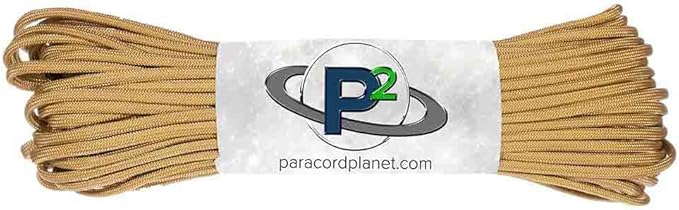 Paracord Planet Solid Color 550lb Paracord – 7 Strand Type III Nylon Cord for Indoor and Outdoor Tasks – Gold (50 ft)