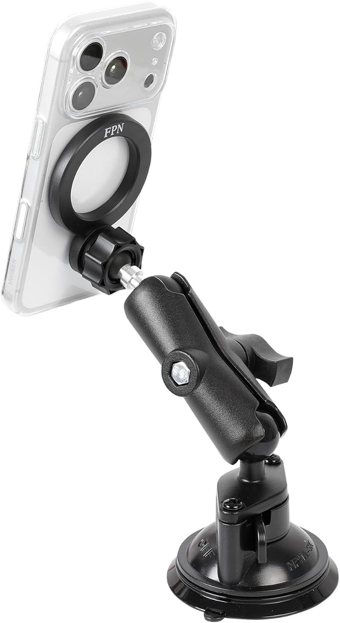 1 inch to 17mm Ball Adapter with 3.54" Medium Double Socket Arm, Compatible with RAM B Size Mounts, Fits Garmin GPS Mount and 17mm Swivel Ball Mounting Phone Holders