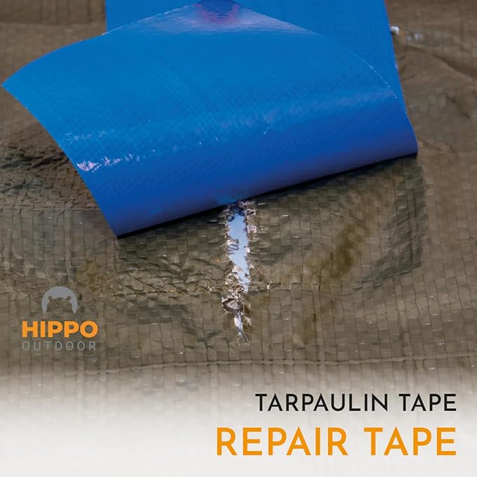 Tarpaulin Repair Tape - Heavy Duty Repairs Duck Tape, Blue Duct Tape, uv Protected and Waterproof, Protect Against Chafe wear and Tear 16 ft Tape roll (1250)
