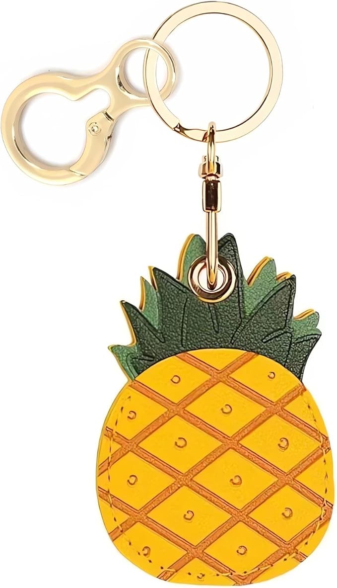 Leather Keychain Holder Case Compatible with AirTag,Cute air tag Cover with Keychain Ring,GPS Tracker Case for Keys
