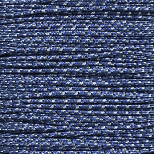 Paracord Planet 275lb Paracord – 3/32 Inch (2.38 mm) Nylon Crafting Cord with 5 Strand Inner Core – Blue Camo (10 ft)