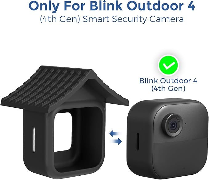 Silicone Case for Blink Outdoor 4 (4th Gen)/Outdoor 2K+ - Full Camera Protection Cover with Brim, Weatherproof & Dustproof Skin, Easy Access to Ports (Blink 4gen Silicon cover-1pcs)