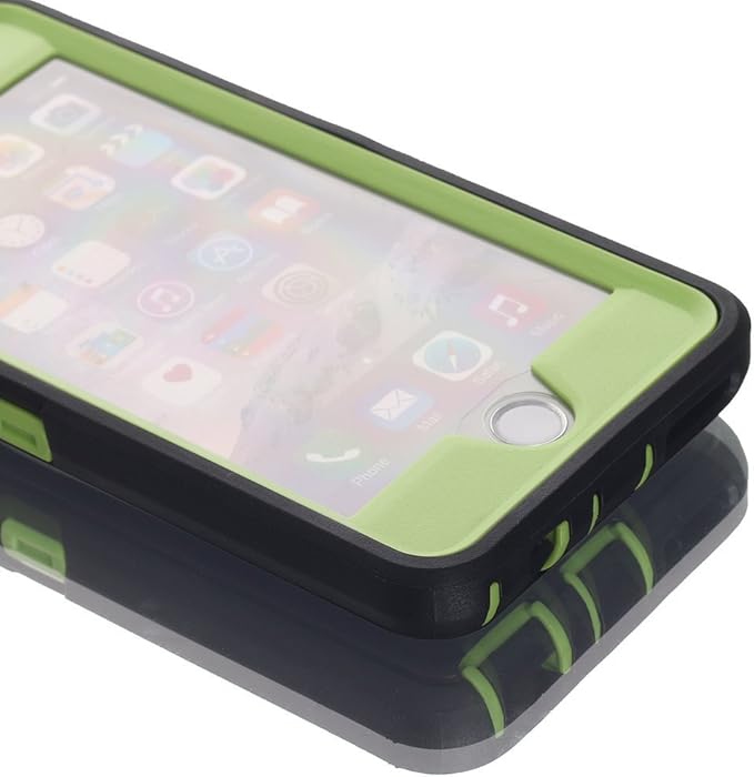 iPhone 6 Case, iPhone 6S Case [HEAVY DUTY] AICase® Built-in Screen Protector Tough 3 in 1 Rugged Shorkproof Cover for Apple iPhone 6/6S (Black/Green)