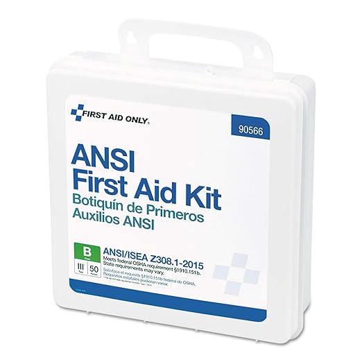 First Aid Only 90566 ANSI B 2015 and OSHA Compliant First Aid Kit, 50-Person Emergency First Aid Kit for Business, Home, Car, and Worksites, 199 Pieces