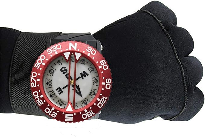 Scuba Choice Diving Compass (Wrist/Bungee Mount) – Easy-to-Read Underwater Navigation Tool for Scuba Diving, Durable Design with Rotating Bezel, Reliable Directional Aid for Deep Dive Adventures