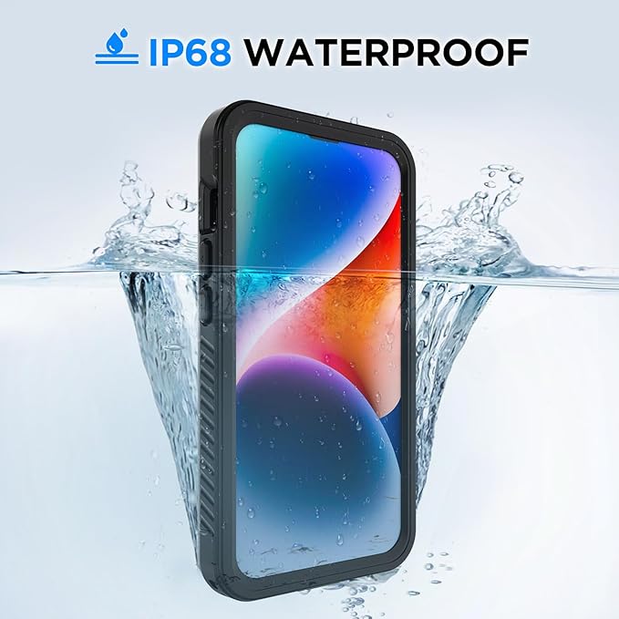 Lanenas for iPhone 14 Plus Case - Waterproof Case with Built-in Screen Protector, Full Body Heavy Duty Phone Case Dustproof Shockproof Case Cover for iPhone 14 Plus 6.7inch Black