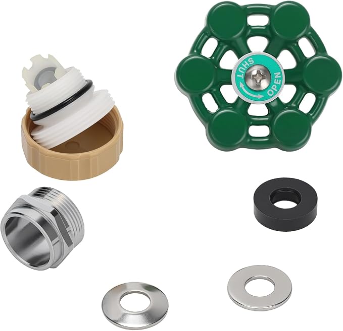 Watflow Frost Outdoor Faucet Repair Kit, Hose Bib Replacement with 3/4 GHT Outdoor Faucet Cap for Anti-Siphon Sillcock Valves, Anti-Leak Metal Handle– Easy DIY Repair