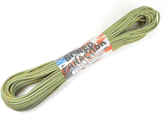 BORED? PARACORD! 550 lb Paracord – Ideal for Crafting, DIY Projects, Camping, Military & Active Outdoors – 300+ Colors – Tactical Parachute Cord Type III – Strong - King TUT 50 Feet