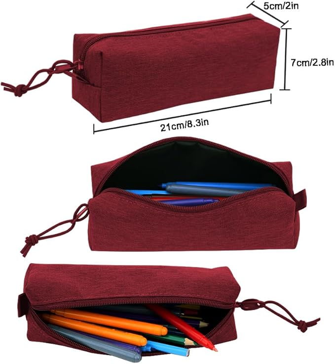 SUPACOOL Casual Laptop Backpack for Men and Women, Pencil Pouch, School Backpack with USB Charging Port, Bookbag for Boys and Girls(Garnet set)