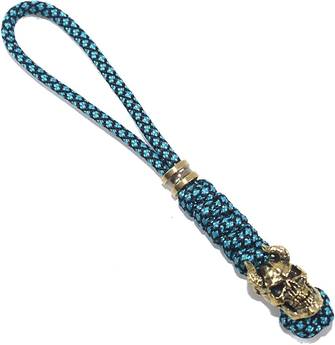 Knife Lanyards with Brass Beads,Paracord Lanyard,Tactical Lanyard for Skull Shape Knife,EDC Products