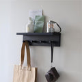 Entrance Coat Rack ，Coat Hooks, Wall-Mounted Wooden Hook Rack, Wall-Mounted Shelves are Very Suitable (Black Color Finish—A-1)