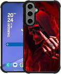 for Samsung Galaxy S24 S25 Plus Case, Gestures Funny Skull Pattern Graphic Design Girl Boy Soft Silicone Hard Acrylic Shock Protection for Samsung Galaxy S24 S25 Plus