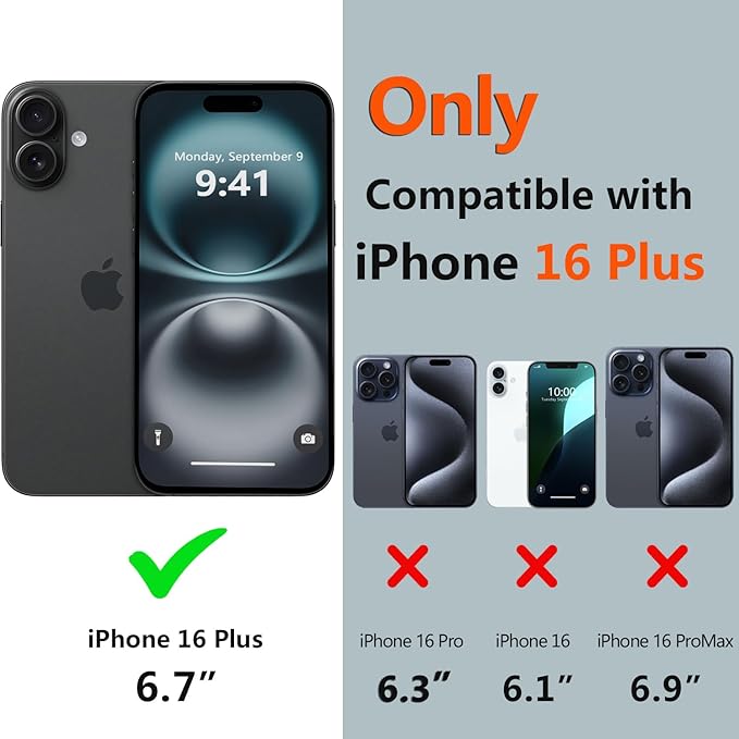 for iPhone 16 Plus Case Waterproof, [Shockproof] [Dustproof] [IP68 Waterproof] Full-Body Hard Case Built-in [Lens Screen Protection] for Diving Case (Teal, for iPhone 16 Plus 6.7in)