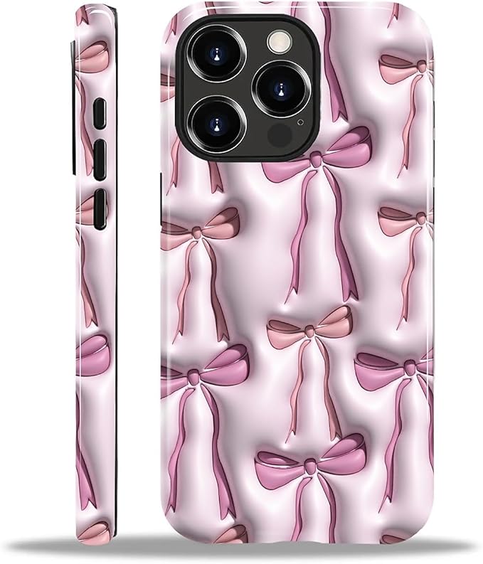 for iPhone 13 Pro Case,HL2 Abstract Ribbons Bows Hybrid 2 Layer Hard Shell Silicone Protective Pattern Design Case