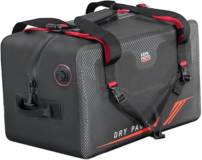 KEMIMOTO Waterproof Duffle Bag 45L Heavy Duty Marine Dry Bags Backpack Jet Ski Motorcycle Tail Bag Large Storage Travel Luggage For Boat Camping With Quick-Fixed Straps Compatible With Sea-Doo LinQ