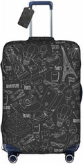 World Marks Luggage Cover for Suitcase and Luggage Tag Combination, Elastic Washable Anti-Scratch, Travel Adventure Explore Birthday Gift for Men Women(S 18-21 Inch Luggage)