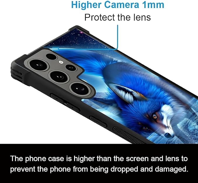 for Samsung Galaxy S24 Ultra Case, Snowy Mountain Fox Lake Pattern Graphic Design Girl Boy Soft Silicone Hard Acrylic Shock Protection for Samsung Galaxy S24 Ultra