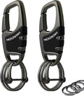 Keychain with Carabiner Clip, 4 Heavy Duty Key Rings and D Ring for Men's Car Key Fob Holder Fits Belt Loops