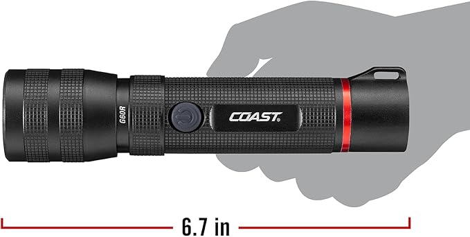 Coast G60R 1000 Lumen Waterproof Rechargeable LED Flashlight, 2-Pack