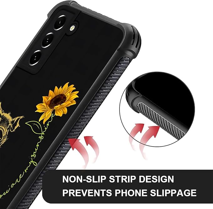 for Samsung Galaxy S22 Plus Case, Pig Sunflower Yellow Sunshine Pattern Graphic Design Girl Boy Soft Silicone Hard Acrylic Shock Protection for Samsung Galaxy S22 Plus