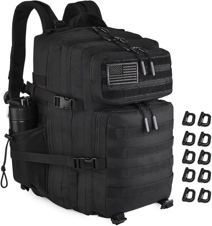 45L Tactical Backpack for Men Women, Military Assault Pack with MOLLE, Large 3 Day Bug Out Bag for Hiking Camping