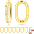 10Pack 1 Inch Small Oval Keyring, Metal Tiny Carabiner Spring Snap Hooks Clip for Paracord Keychain Lanyard, Car Key Rings, Pets Collar Buckles, Purse Keychain Replacement (Light Gold)