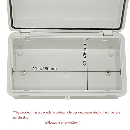 Zulkit 2pcs Junction Box ABS Plastic Dustproof Waterproof IP65 Electrical Boxes Hinged Shell Outdoor Universal Project Enclosure with 2 Cable Glands 7.9 x 3.9 x 2.8 inch (200x100x70mm)